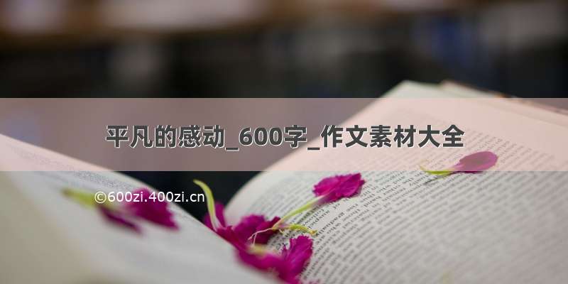 平凡的感动_600字_作文素材大全