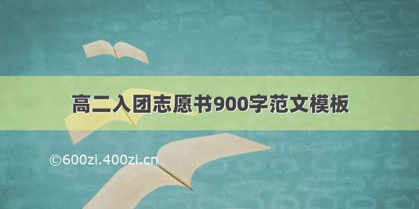 高二入团志愿书900字范文模板