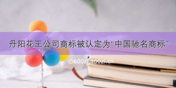 丹阳花王公司商标被认定为“中国驰名商标”