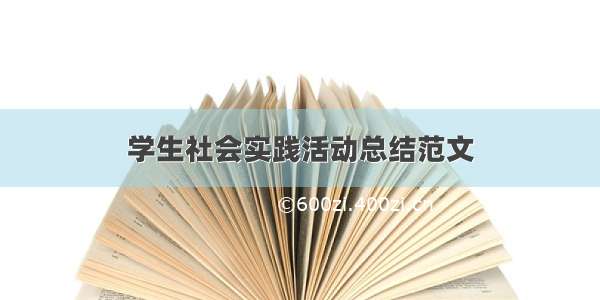 学生社会实践活动总结范文