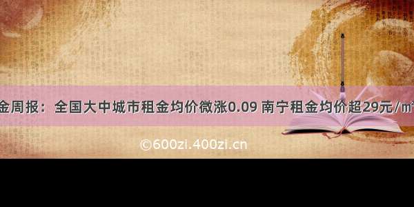 租金周报：全国大中城市租金均价微涨0.09 南宁租金均价超29元/㎡/月