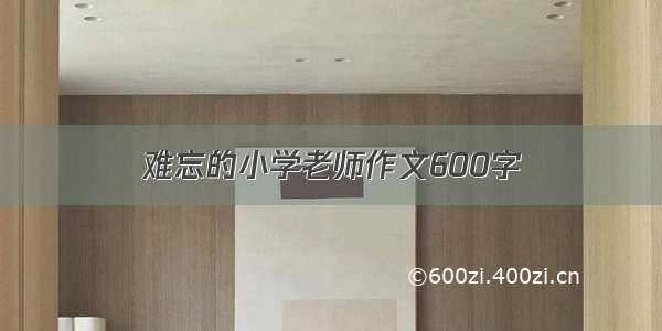 难忘的小学老师作文600字