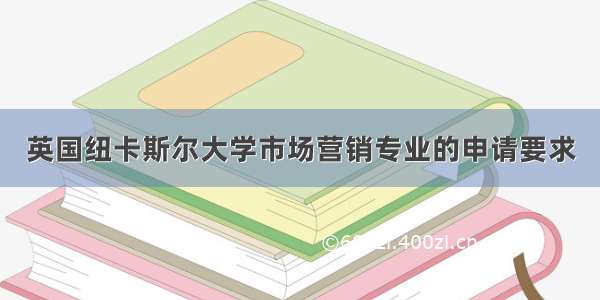 英国纽卡斯尔大学市场营销专业的申请要求