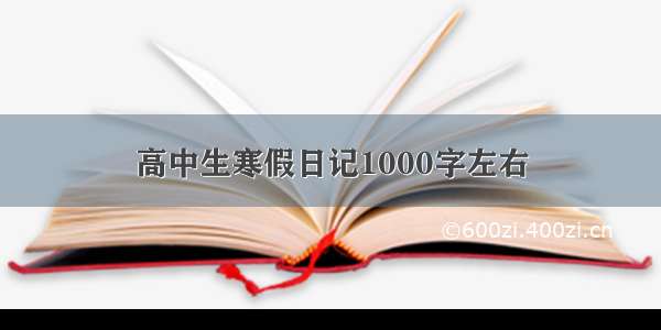 高中生寒假日记1000字左右