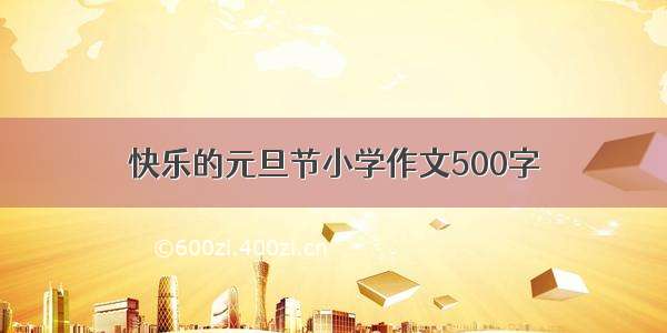 快乐的元旦节小学作文500字