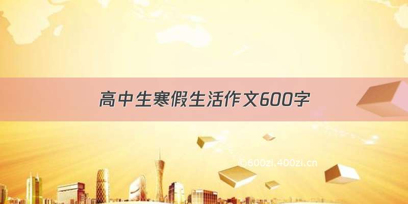 高中生寒假生活作文600字