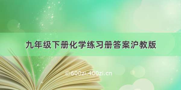 九年级下册化学练习册答案沪教版