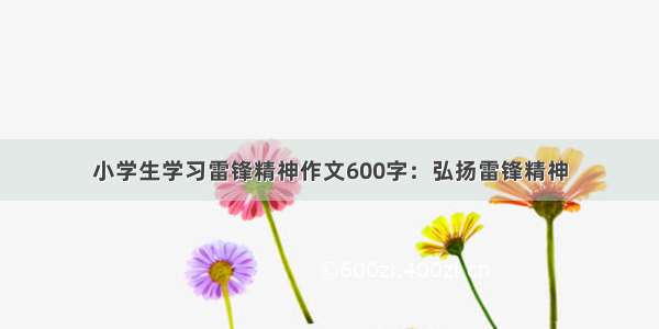 小学生学习雷锋精神作文600字：弘扬雷锋精神