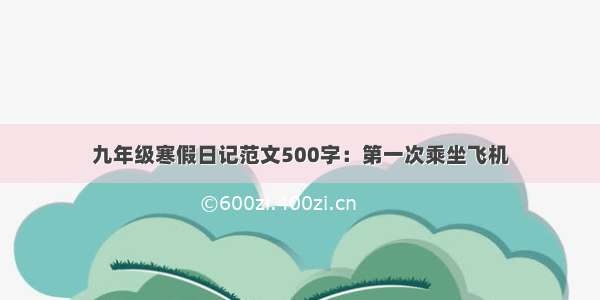 九年级寒假日记范文500字：第一次乘坐飞机