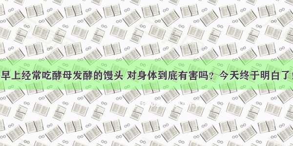 早上经常吃酵母发酵的馒头 对身体到底有害吗？今天终于明白了！