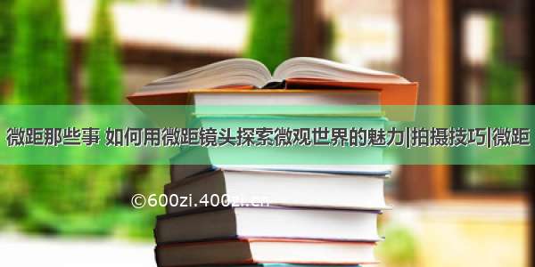 微距那些事 如何用微距镜头探索微观世界的魅力|拍摄技巧|微距