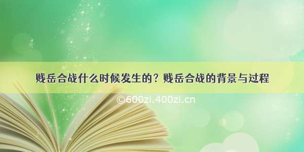 贱岳合战什么时候发生的？贱岳合战的背景与过程