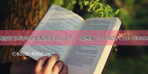 甲状腺结节超声分类系统汇总（9）： 欧洲版 TI-RADS（EU-TIRADS）