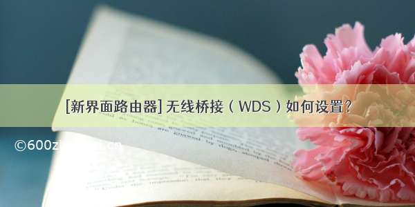 [新界面路由器] 无线桥接（WDS）如何设置？