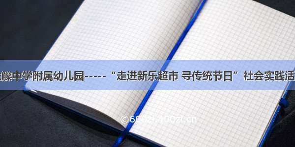 金觻中学附属幼儿园-----“走进新乐超市 寻传统节日”社会实践活动