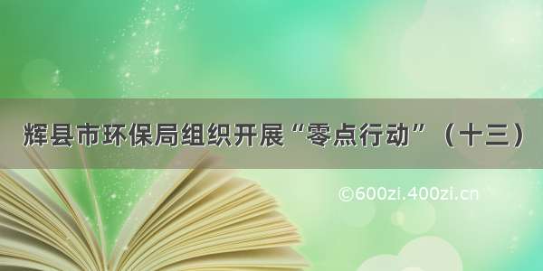 辉县市环保局组织开展“零点行动”（十三）