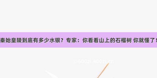 秦始皇陵到底有多少水银？专家：你看看山上的石榴树 你就懂了！