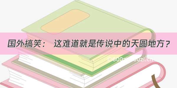 国外搞笑： 这难道就是传说中的天圆地方？