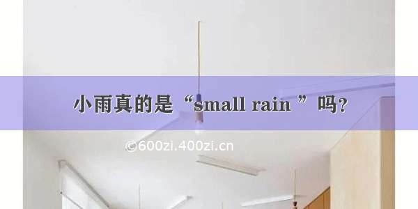 小雨真的是“small rain ”吗？