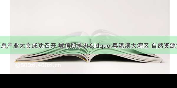 中国地理信息产业大会成功召开 城信所承办&ldquo;粤港澳大湾区 自然资源大数据共享 