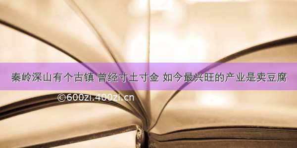 秦岭深山有个古镇 曾经寸土寸金 如今最兴旺的产业是卖豆腐