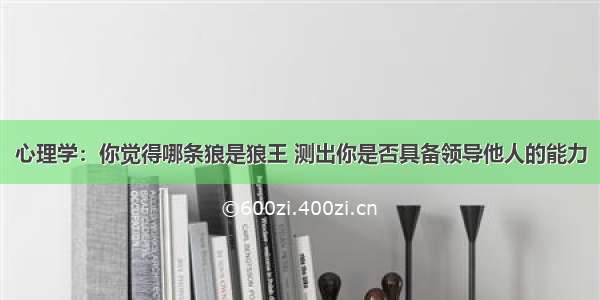 心理学：你觉得哪条狼是狼王 测出你是否具备领导他人的能力