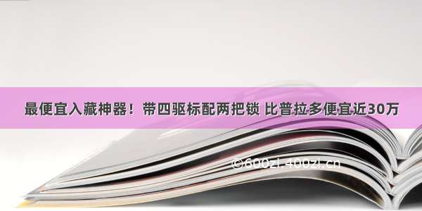 最便宜入藏神器！带四驱标配两把锁 比普拉多便宜近30万