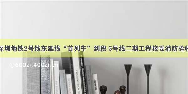 深圳地铁2号线东延线“首列车”到段 5号线二期工程接受消防验收