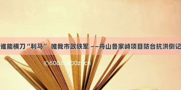 谁能横刀“利马”  唯我市政铁军 ——舟山鲁家峙项目防台抗洪侧记