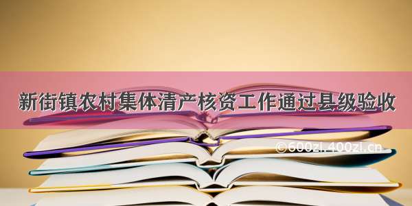 新街镇农村集体清产核资工作通过县级验收