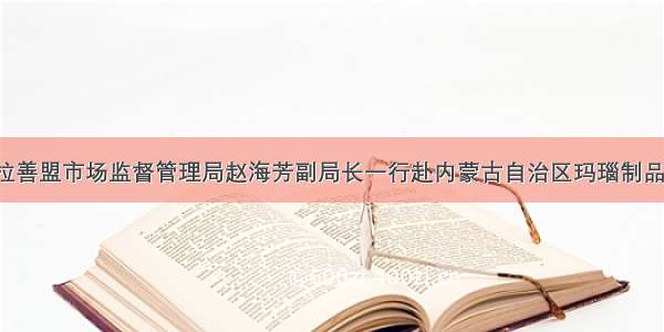 【考察】阿拉善盟市场监督管理局赵海芳副局长一行赴内蒙古自治区玛瑙制品质量监督检验