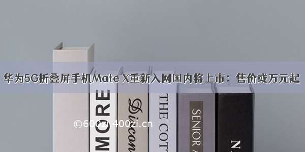 华为5G折叠屏手机Mate X重新入网国内将上市：售价或万元起