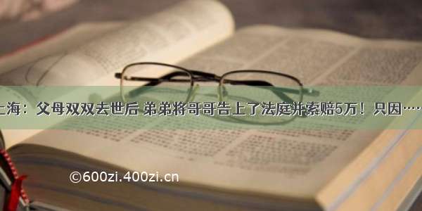 上海：父母双双去世后 弟弟将哥哥告上了法庭并索赔5万！只因……