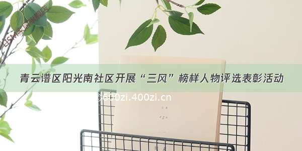 青云谱区阳光南社区开展“三风”榜样人物评选表彰活动