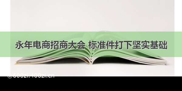 永年电商招商大会 标准件打下坚实基础