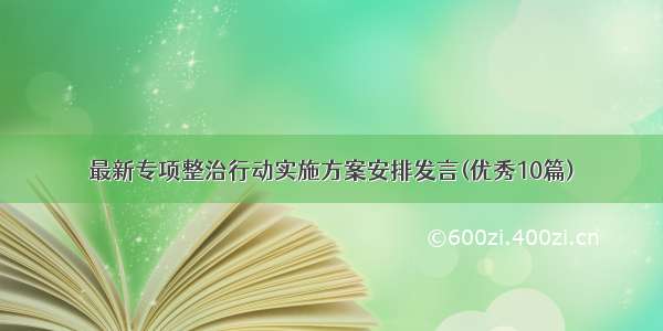 最新专项整治行动实施方案安排发言(优秀10篇)