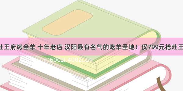 【汉阳】灶王府烤全羊 十年老店 汉阳最有名气的吃羊圣地！仅799元抢灶王府牧羊人原