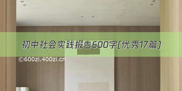 初中社会实践报告600字(优秀17篇)