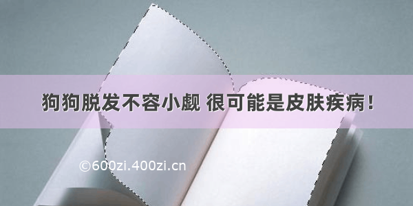 狗狗脱发不容小觑 很可能是皮肤疾病！