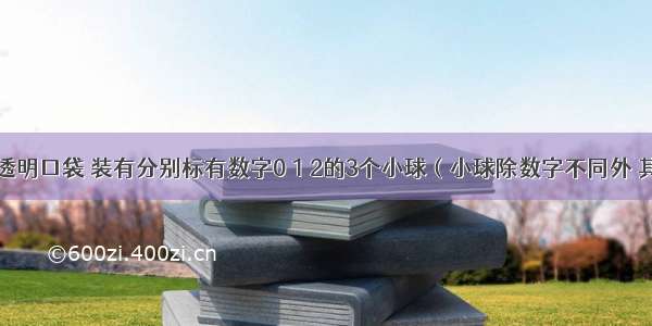 有一个不透明口袋 装有分别标有数字0 1 2的3个小球（小球除数字不同外 其余都相同