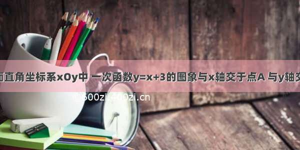 如图 在平面直角坐标系xOy中 一次函数y=x+3的图象与x轴交于点A 与y轴交于点B 点C