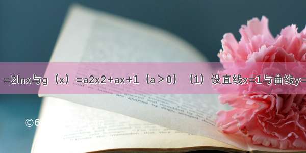 已知函数f（x）=2lnx与g（x）=a2x2+ax+1（a＞0）（1）设直线x=1与曲线y=f（x）和y=g（