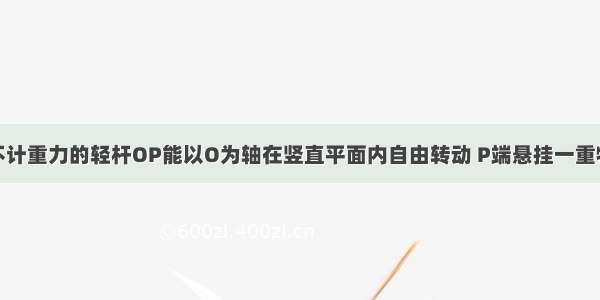 如图所示 不计重力的轻杆OP能以O为轴在竖直平面内自由转动 P端悬挂一重物 另用一根