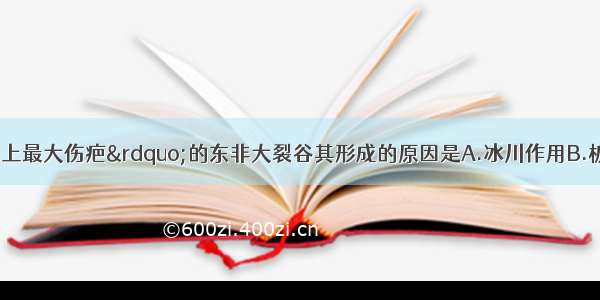 被誉为&ldquo;地球上最大伤疤&rdquo;的东非大裂谷其形成的原因是A.冰川作用B.板块碰撞挤压C.板块