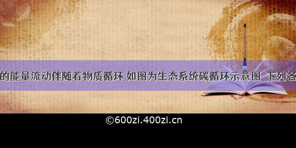 生态系统中的能量流动伴随着物质循环 如图为生态系统碳循环示意图．下列各项中叙述不