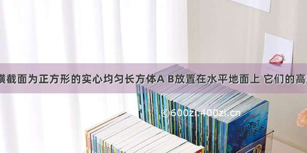 如图所示 横截面为正方形的实心均匀长方体A B放置在水平地面上 它们的高度分别为0.