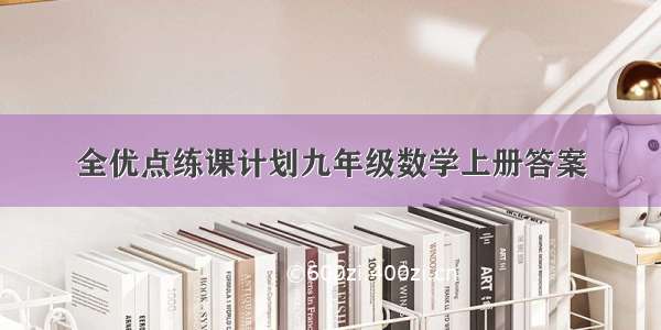 全优点练课计划九年级数学上册答案