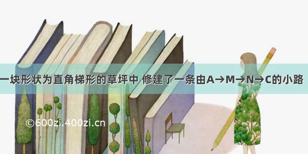 如图所示 在一块形状为直角梯形的草坪中 修建了一条由A→M→N→C的小路（M N分别是