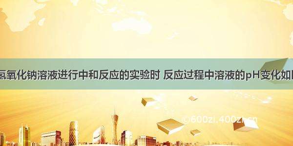 在用盐酸和氢氧化钠溶液进行中和反应的实验时 反应过程中溶液的pH变化如图所示．（