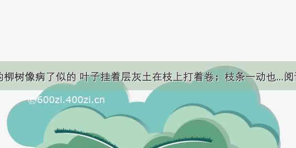 街上的柳树像病了似的 叶子挂着层灰土在枝上打着卷；枝条一动也...阅读答案